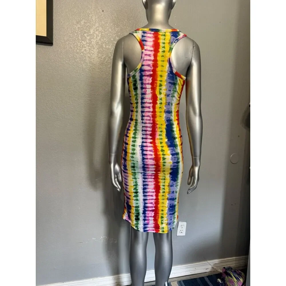 Absolutely Love It Tie-Dye Sleeveless Bodycon‎ Dress Large